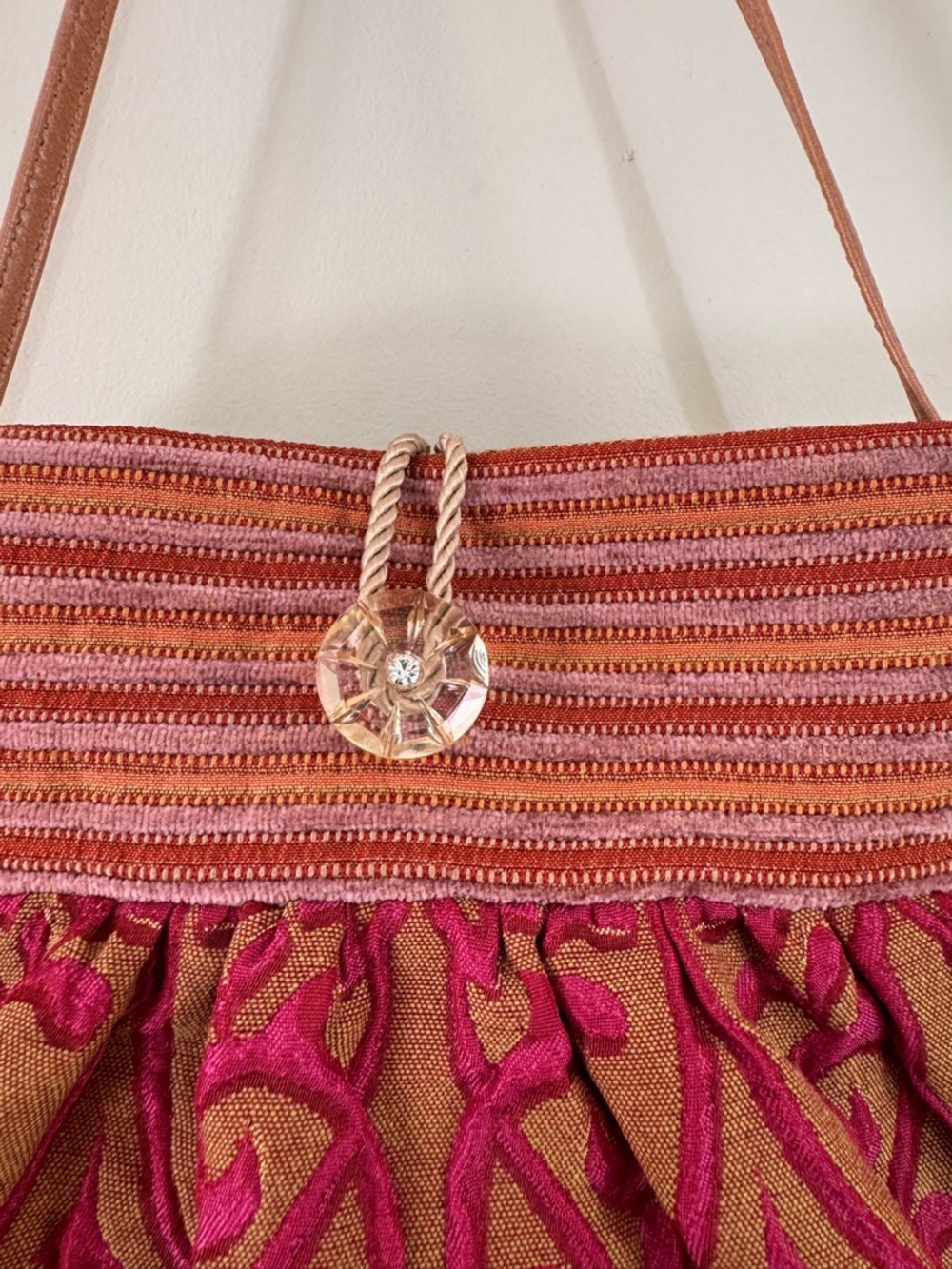 Vintage Dorit Collection Embroidered Floral Pink Bag, Made in USA - Picture 15 of 15
